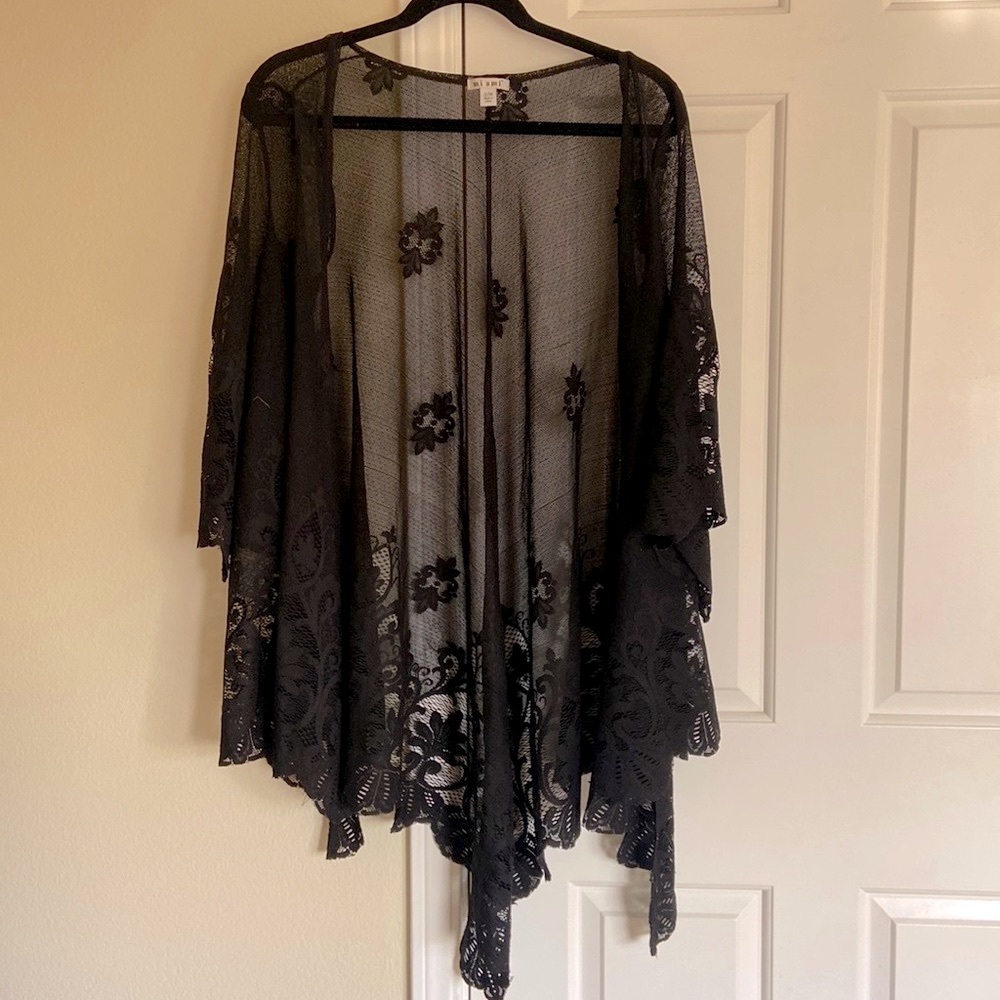 miami Black Lace Coverup